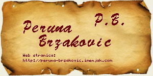 Peruna Brzaković vizit kartica